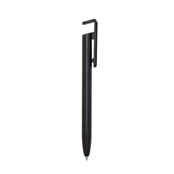 Caneta Metal suporte para celular preta brinde Personalizada